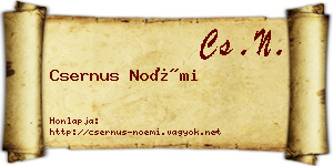 Csernus Noémi névjegykártya